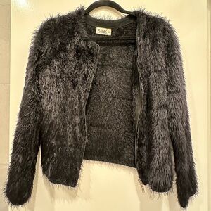 Seek The Label Faux Fur Zip Up Jacket